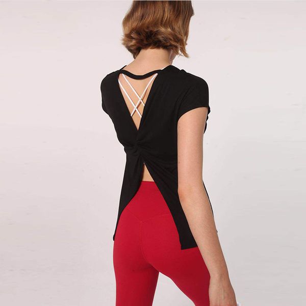 fitness yoga women loose quick-dry shirt sports short sleeved black beauty back fork yoga crop sport gym t shirt women, White;red
fitness yoga women loose quick-dry shirt sports short sleeved black beauty back fork yoga crop sport gym t shirt women, White;red