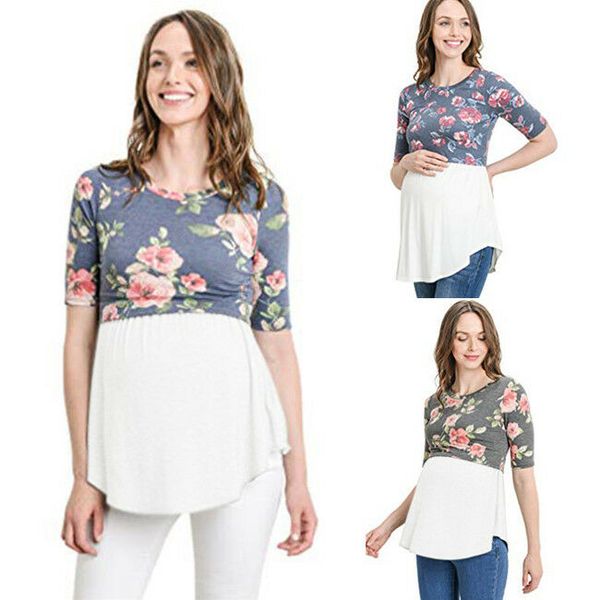 Women Pregnant Maternity T-shirt Summer Short Sleeve Patchwork Nursing Tops Breastfeeding Flower TShirt
Women Pregnant Maternity T-shirt Summer Short Sleeve Patchwork Nursing Tops Breastfeeding Flower TShirt
