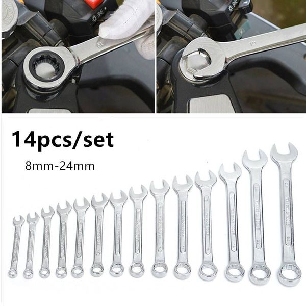 14 pcs 8mm-24mm multifunction metric ratcheting wrench tool set combination spanners flexible amazing tour with durable tool case
14 pcs 8mm-24mm multifunction metric ratcheting wrench tool set combination spanners flexible amazing tour with durable tool case