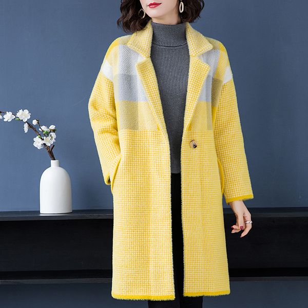brand thicken long coat fall winter women coat new hit color plaid turn-down collar fashion single button loose female, Black
brand thicken long coat fall winter women coat new hit color plaid turn-down collar fashion single button loose female, Black