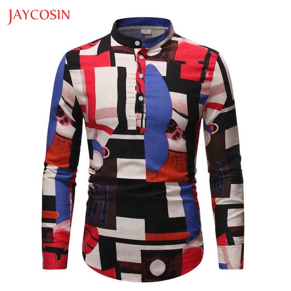 joycosin casual men's winter shirt new fashion men clothing puzzle print stand collar long sleeve button men street wear, White;black 
joycosin casual men's winter shirt new fashion men clothing puzzle print stand collar long sleeve button men street wear, White;black
