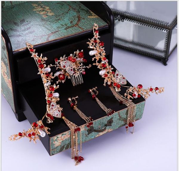 chinese bride's antique headdress cheongsam red accessories antique wedding hairdress, Slivery;golden
chinese bride's antique headdress cheongsam red accessories antique wedding hairdress, Slivery;golden