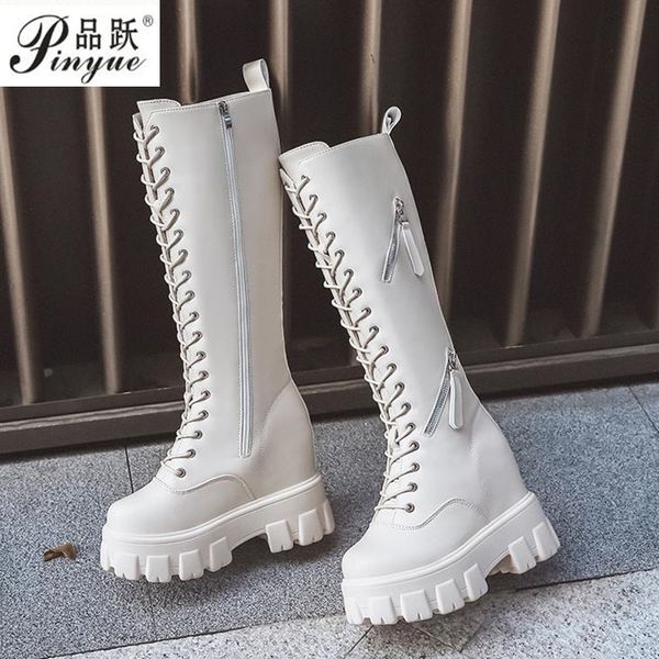 new winter women knee high boots wedges high heels 11cm platform lace up long boots plush inside warm fur shoes motorcycle, Black
new winter women knee high boots wedges high heels 11cm platform lace up long boots plush inside warm fur shoes motorcycle, Black