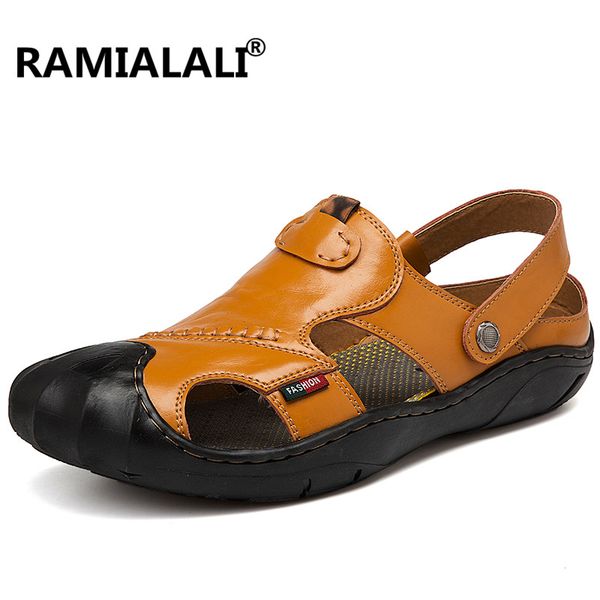 ramialali men sandals genuine leather summer hollow breathable non-slip casual outdoors beach shoes large size 38-46, Black
ramialali men sandals genuine leather summer hollow breathable non-slip casual outdoors beach shoes large size 38-46, Black