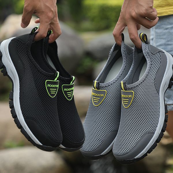 men hard-wearing sneakers mesh casual shoes non-slip shoes summer breathable 2020, Black
men hard-wearing sneakers mesh casual shoes non-slip shoes summer breathable 2020, Black