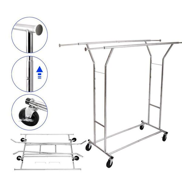 double heavy duty rail регулируемая роллинг одежды стойки одежды вешалка одежды
double heavy duty rail регулируемая роллинг одежды стойки одежды вешалка одежды
