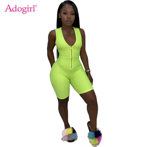 adogirl women summer one piece tracksuit front zipper v neck sleeveless shorts jumpsuit casual romper sporting playsuits, Black;white
adogirl women summer one piece tracksuit front zipper v neck sleeveless shorts jumpsuit casual romper sporting playsuits, Black;white