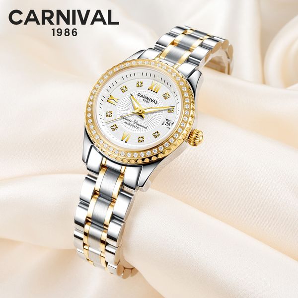 carnival fashion women watches automatic mechanical watch woman luminous clock, Slivery;brown
carnival fashion women watches automatic mechanical watch woman luminous clock, Slivery;brown