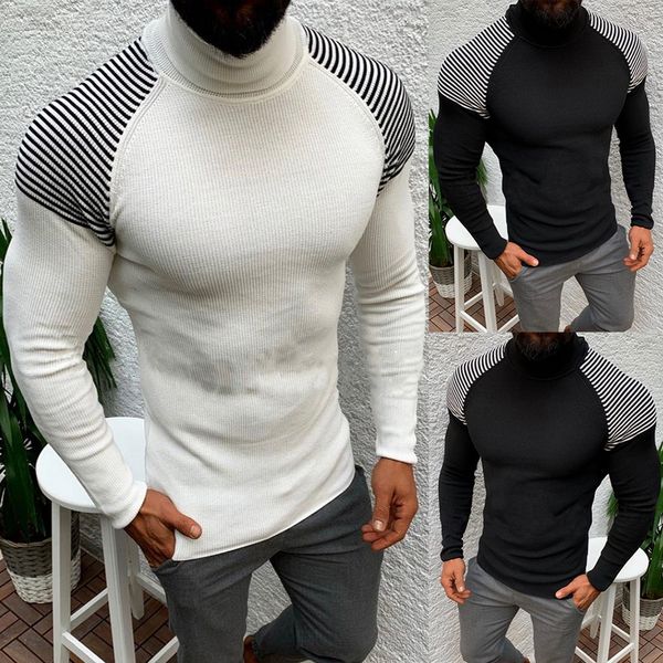autumn full sleeve knitwear korean style solid pullover slim spliced pull homme new turtleneck knitting sweater for men clothes, White;black
autumn full sleeve knitwear korean style solid pullover slim spliced pull homme new turtleneck knitting sweater for men clothes, White;black