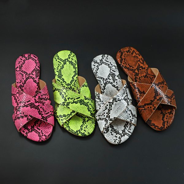 women slides slippers shoes woman snakeskin pattern slip on flats female summer style black beach outdoor flip flops size 36-42
women slides slippers shoes woman snakeskin pattern slip on flats female summer style black beach outdoor flip flops size 36-42