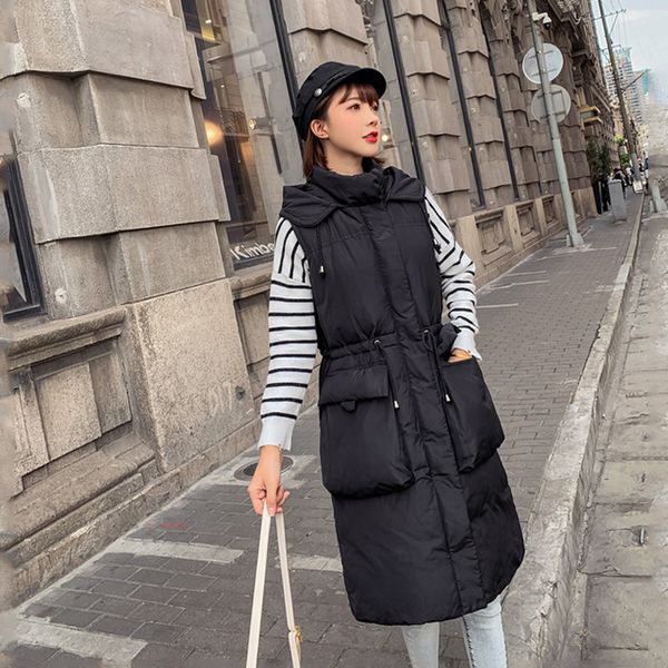 2019 winter vest women long vest casual slim thick warm autumn hooded sleeveless waistcoat big pocket zipper winter female, Black;white
2019 winter vest women long vest casual slim thick warm autumn hooded sleeveless waistcoat big pocket zipper winter female, Black;white