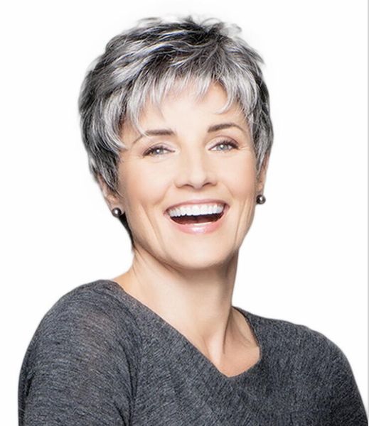 women's short curly hair fluffy gray hair wig chemical fiber wigs for middle-aged and old lady, Black
women's short curly hair fluffy gray hair wig chemical fiber wigs for middle-aged and old lady, Black