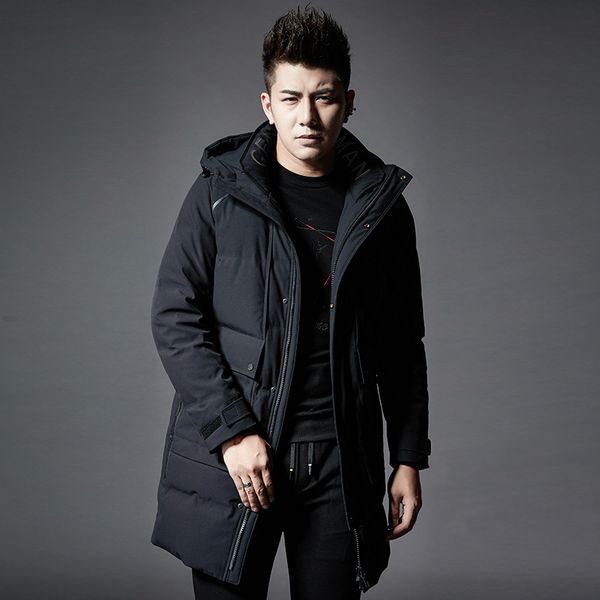 fashion men's mid-length winter down jacket handsome trend men 90% white duck down warm coat, Black
fashion men's mid-length winter down jacket handsome trend men 90% white duck down warm coat, Black