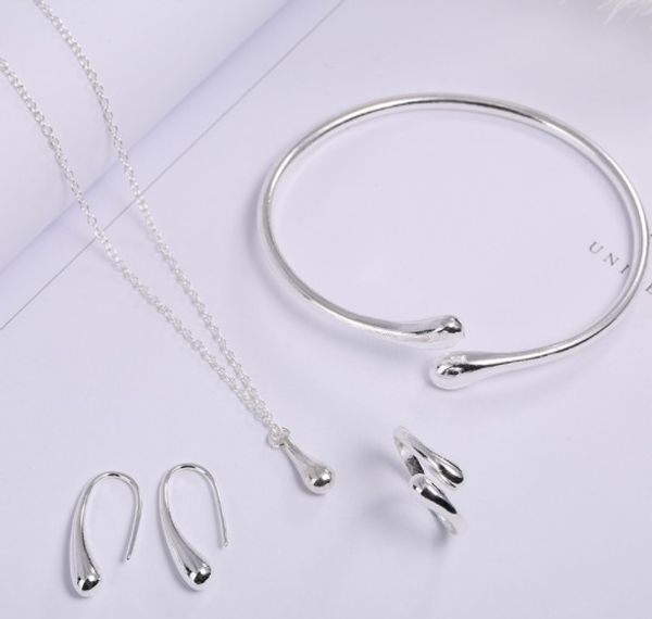 jewellery s925 four piece set necklace earring ring bracelet simple new fashion of shipping, Black
jewellery s925 four piece set necklace earring ring bracelet simple new fashion of shipping, Black