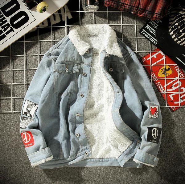 men light blue winter jean jackets outerwear warm denim coats new men large size wool liner thicker winter denim jackets size5xl, Tan;black
men light blue winter jean jackets outerwear warm denim coats new men large size wool liner thicker winter denim jackets size5xl, Tan;black