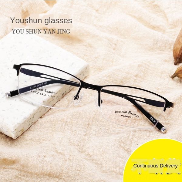 a1502 business half glasses frame men's and women's metal glasses frame, Silver
a1502 business half glasses frame men's and women's metal glasses frame, Silver