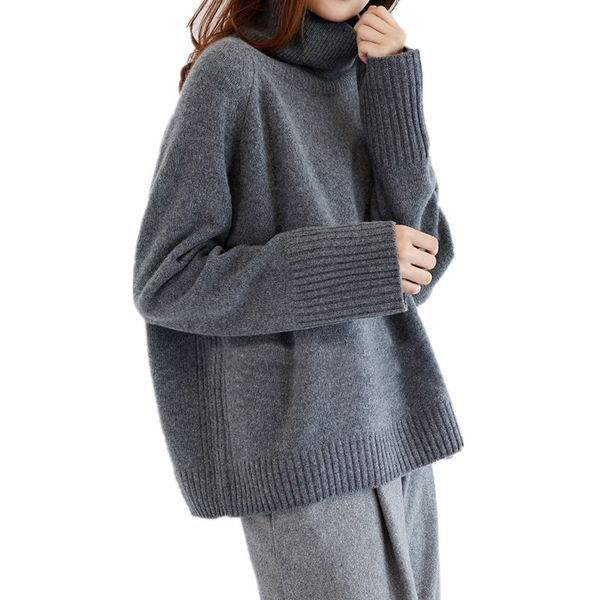 women's sweaters 2021 double thickening loose turtleneck cashmere sweater female pullover, White;black
women's sweaters 2021 double thickening loose turtleneck cashmere sweater female pullover, White;black