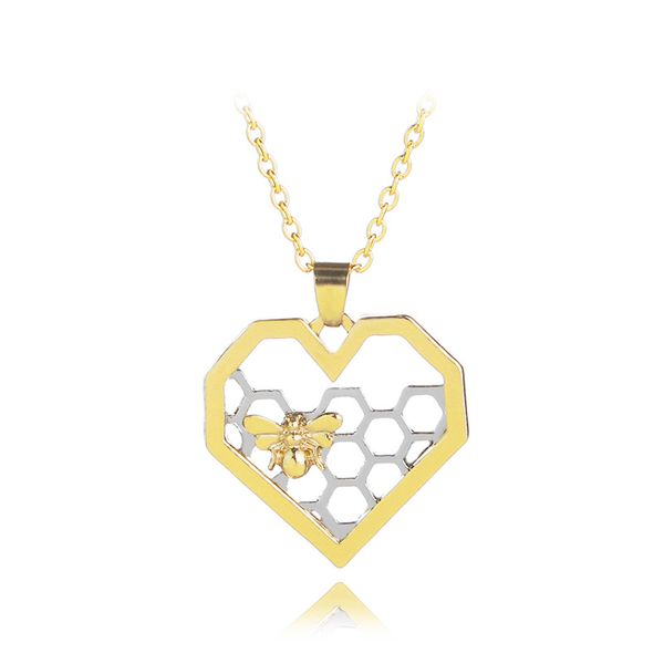 cute silver gold hollow heart honeycomb bee necklace pendants fashion jewelry for women kids gift drop shipping
cute silver gold hollow heart honeycomb bee necklace pendants fashion jewelry for women kids gift drop shipping