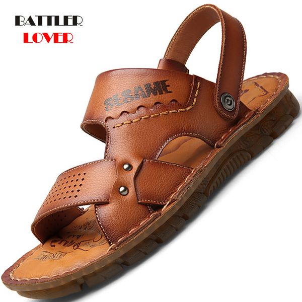 men sandals genuine split leather men beach shoes casual shoes slippers sneakers summer flip flops, Black
men sandals genuine split leather men beach shoes casual shoes slippers sneakers summer flip flops, Black
