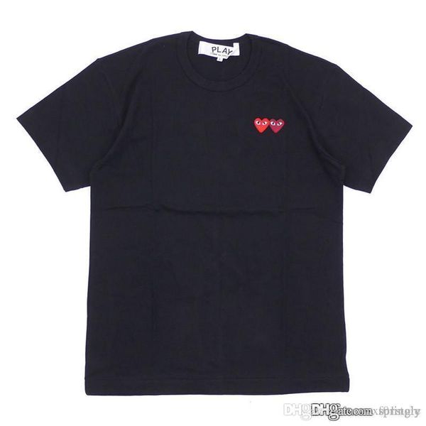 2018 com men women comme black new play 1 cdg embroidered double heart hort leeve t hirt embroidery red heart tee
2018 com men women comme black new play 1 cdg embroidered double heart hort leeve t hirt embroidery red heart tee