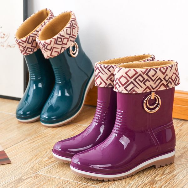 mid-barrel ladies rain shoes plus velvet warm water boots anti-slip rain rubber shoes waterproof to protect 36-41, Black
mid-barrel ladies rain shoes plus velvet warm water boots anti-slip rain rubber shoes waterproof to protect 36-41, Black