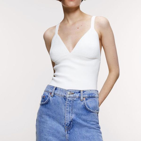 summer casual knitted tank off shoulder v-neck womens clothing halter women, White
summer casual knitted tank off shoulder v-neck womens clothing halter women, White