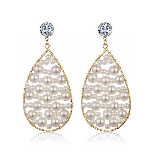 crystal pearl water drop earring for women gold color rhinestone pendant earrings fashion party wedding jewelry pendientes mujer, Silver
crystal pearl water drop earring for women gold color rhinestone pendant earrings fashion party wedding jewelry pendientes mujer, Silver