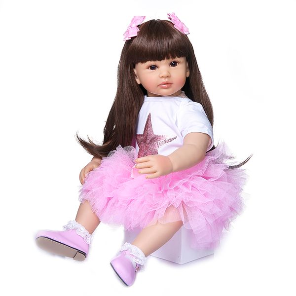 новая 60см девочка кукла мягкая силиконовая ткань тела реалистичного bebe кукла reborn boneca в розовом платье малыша девушка кукла ручной р
новая 60см девочка кукла мягкая силиконовая ткань тела реалистичного bebe кукла reborn boneca в розовом платье малыша девушка кукла ручной р