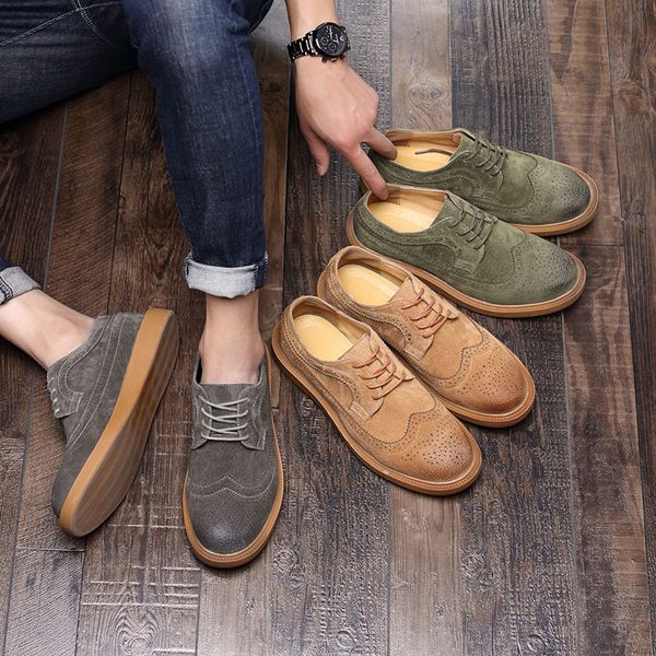 new british style casual brogues shoes lazy genuine leather driving men oxfords fashion brand dress shoes man male loafers y200420, Black
new british style casual brogues shoes lazy genuine leather driving men oxfords fashion brand dress shoes man male loafers y200420, Black