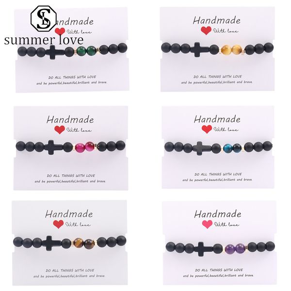 hign quality jesus cross charm bracelet bright frosted stone handmade elastic adjustable cross charm bracelet for women men jewely -y, Black
hign quality jesus cross charm bracelet bright frosted stone handmade elastic adjustable cross charm bracelet for women men jewely -y, Black