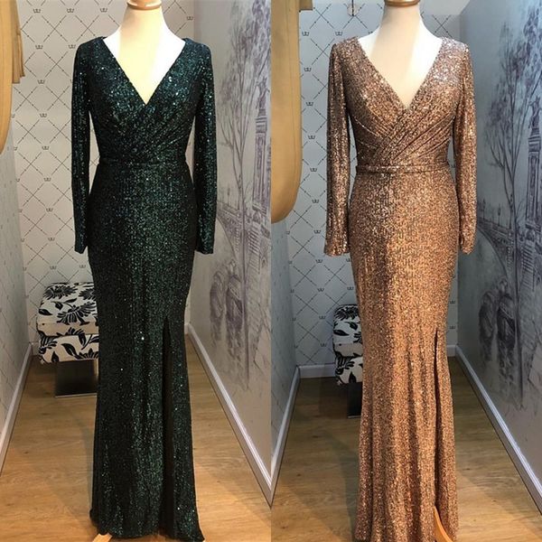 2020 plus size gold sequin arabic african prom dresses long sleeves mermaid split muslim evening gowns, Black
2020 plus size gold sequin arabic african prom dresses long sleeves mermaid split muslim evening gowns, Black