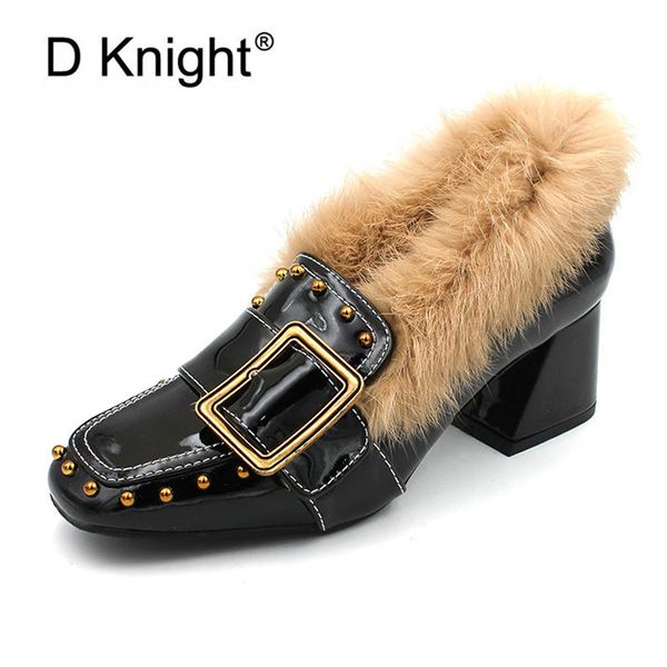 fashion winter fur pumps women's shoes slip on lazy peas shoes new warm office lady high heel stylish rivets female pumps, Black
fashion winter fur pumps women's shoes slip on lazy peas shoes new warm office lady high heel stylish rivets female pumps, Black