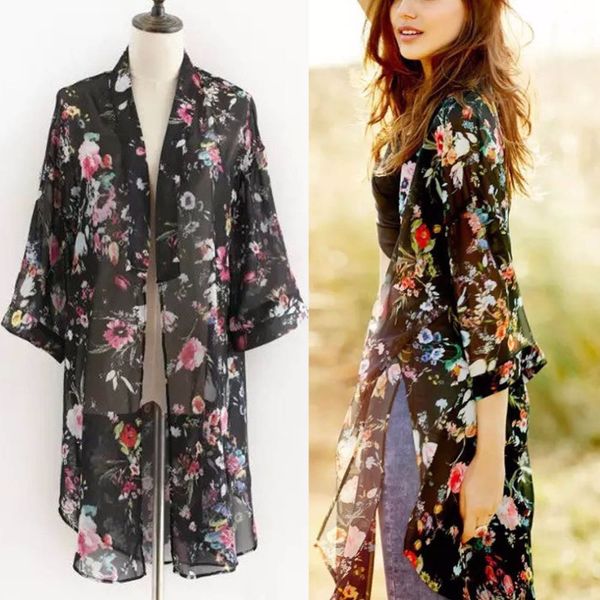 foral print womens chiffon long blouses vintage half sleeve loose print clothes stylish, White
foral print womens chiffon long blouses vintage half sleeve loose print clothes stylish, White