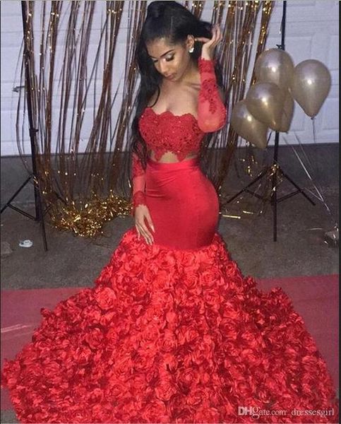 2019 gorgeous ruffle train mermaid prom dresses lace appliques long sleeve evening party dress formal gown bc1669, Black
2019 gorgeous ruffle train mermaid prom dresses lace appliques long sleeve evening party dress formal gown bc1669, Black