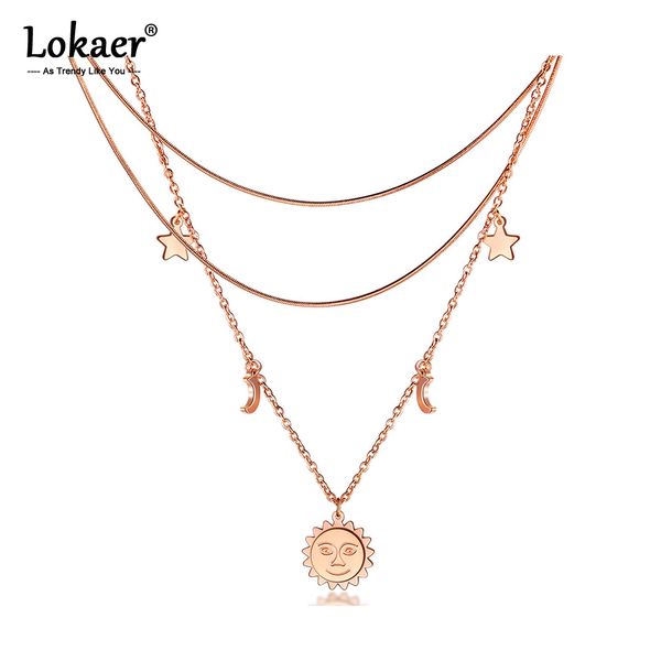 lokaer trendy multi-layer sun star moon charm pendant necklaces stainless steel chain link choker necklace for women ogx1581, Silver
lokaer trendy multi-layer sun star moon charm pendant necklaces stainless steel chain link choker necklace for women ogx1581, Silver