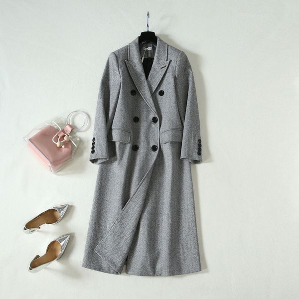 autumn winter women's elegant woollen coat brand new double-breasted overcoat b492, Black
autumn winter women's elegant woollen coat brand new double-breasted overcoat b492, Black