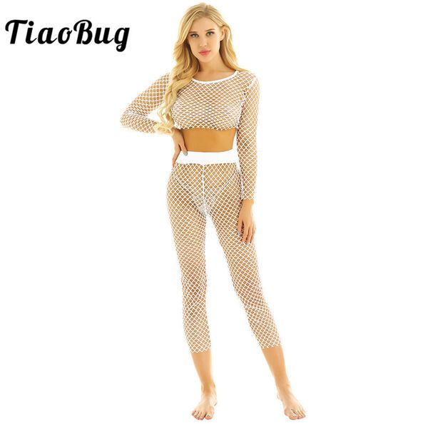 tiaobug mesh fishnet see through sheer round neck long sleeve crop with long pants beach bikini swimsuit women cover up sets
tiaobug mesh fishnet see through sheer round neck long sleeve crop with long pants beach bikini swimsuit women cover up sets
