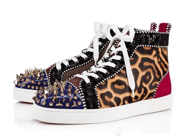2019 quality red bottom men spiked sneakers luxury leathers pik pik orlato men's flat high-sneakers triangular rivets wedding casual, Black
2019 quality red bottom men spiked sneakers luxury leathers pik pik orlato men's flat high-sneakers triangular rivets wedding casual, Black