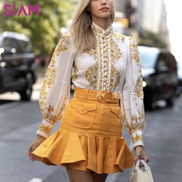 siam 2019 blouse women floral print long lantern sleeve shirt autumn vintage female designer runway fashion lady clothing, White
siam 2019 blouse women floral print long lantern sleeve shirt autumn vintage female designer runway fashion lady clothing, White