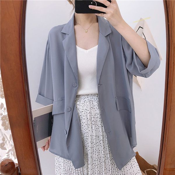 casual solid single breasted thin chiffon women blazer female coat 2019 ladies fake pockets sun protection feminino blaser, White;black
casual solid single breasted thin chiffon women blazer female coat 2019 ladies fake pockets sun protection feminino blaser, White;black