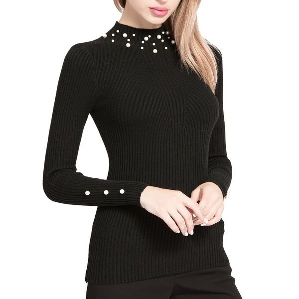 ccibuy turtleneck pearl women sweater long sleeve knitting sweater knitted pullover underwear jumper fashion, White;black
ccibuy turtleneck pearl women sweater long sleeve knitting sweater knitted pullover underwear jumper fashion, White;black