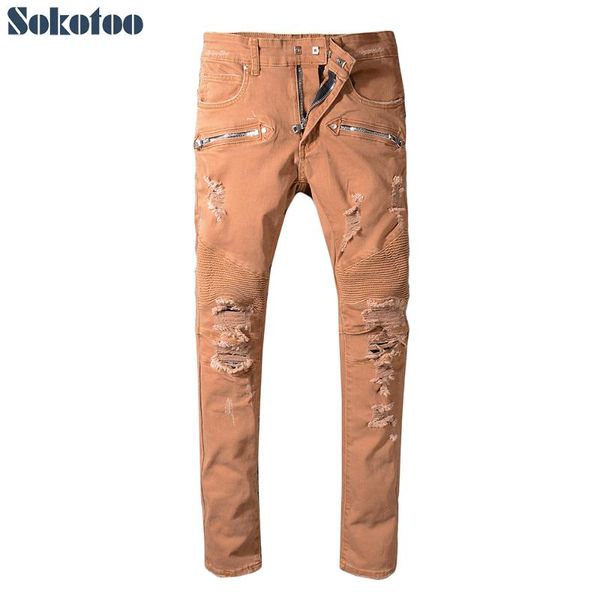 sokotoo мужской плюс размер разорвал байкерские джинсы для motorcyle slim fit хаки коричневых плиссированных стрейч джинсовых брюк, Blue
sokotoo мужской плюс размер разорвал байкерские джинсы для motorcyle slim fit хаки коричневых плиссированных стрейч джинсовых брюк, Blue