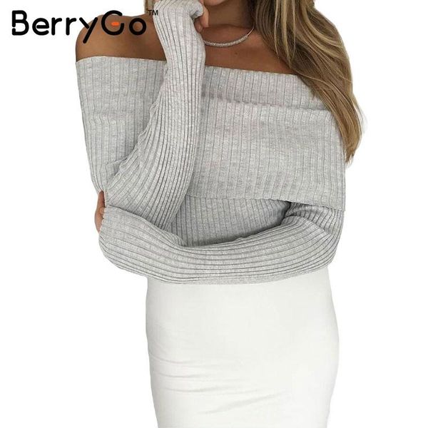 berrygo off shoulder elastic winter sweater women lapel pullover autumn bodycon pull femme basic jumpers knitwear crop top, White;black
berrygo off shoulder elastic winter sweater women lapel pullover autumn bodycon pull femme basic jumpers knitwear crop top, White;black