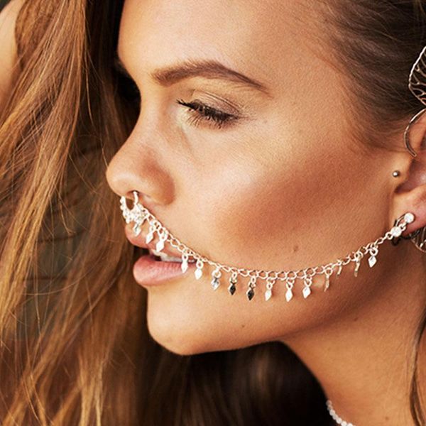 indian dance chain jewelry tassels female fake nose rings nose nose piercings chain integration bohemian belly dance, Silver
indian dance chain jewelry tassels female fake nose rings nose nose piercings chain integration bohemian belly dance, Silver