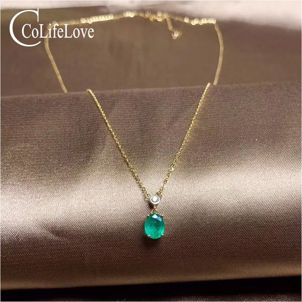 colife jewelry 18k yellow emerald necklace with diamond 5*6mm natural emerald necklace for wedding yellow gold jewelry, Silver
colife jewelry 18k yellow emerald necklace with diamond 5*6mm natural emerald necklace for wedding yellow gold jewelry, Silver