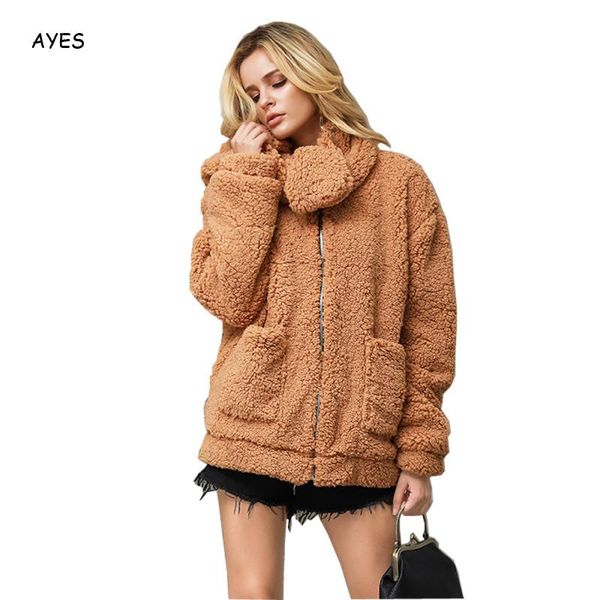 pocket zipper outerwear elegant faux fur coat women 2019 autumn winter thick warm soft fleece jacket overcoat bear teddy coat, Black
pocket zipper outerwear elegant faux fur coat women 2019 autumn winter thick warm soft fleece jacket overcoat bear teddy coat, Black