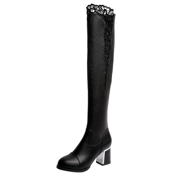 women leather slip-on plus size fashion female winter thigh high boots solid high heels women over the knee shoes shoes, Black
women leather slip-on plus size fashion female winter thigh high boots solid high heels women over the knee shoes shoes, Black