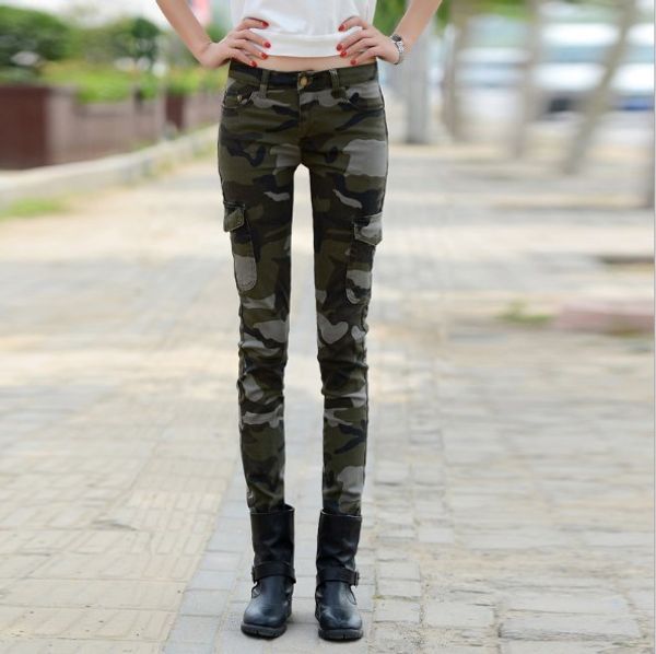 style camouflage denim cargo pants women slim camo jeans trousers womens skinny jeans with side pocket, Blue
style camouflage denim cargo pants women slim camo jeans trousers womens skinny jeans with side pocket, Blue