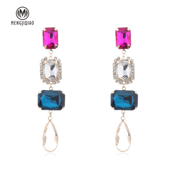 mengjiqiao new luxury colorful square crystal long earrings for women exaggerate geometric party charm drop pendientes gift, Silver
mengjiqiao new luxury colorful square crystal long earrings for women exaggerate geometric party charm drop pendientes gift, Silver