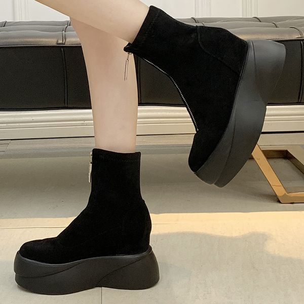 rimocy autumn height increasing shoes women black front zipper high platform ankle boots woman thick bottom casual botas mujer
rimocy autumn height increasing shoes women black front zipper high platform ankle boots woman thick bottom casual botas mujer